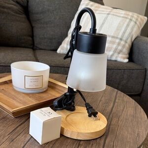 Black and Frosted Glass Table Lamp